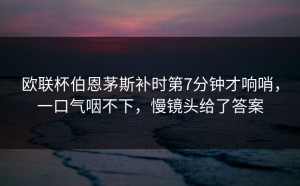 欧联杯伯恩茅斯补时第7分钟才响哨，一口气咽不下，慢镜头给了答案