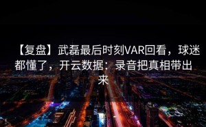 【复盘】武磊最后时刻VAR回看，球迷都懂了，开云数据：录音把真相带出来