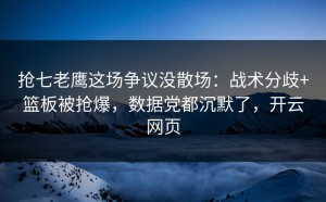 抢七老鹰这场争议没散场：战术分歧+篮板被抢爆，数据党都沉默了，开云网页