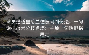 球员通道里哈兰德被问到伤退，一句话把战术分歧点燃：主帅一句话把锅甩走