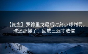 【复盘】罗德里戈最后时刻点球判罚，球迷都懂了：回放三遍才敢信