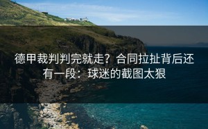 德甲裁判判完就走？合同拉扯背后还有一段：球迷的截图太狠