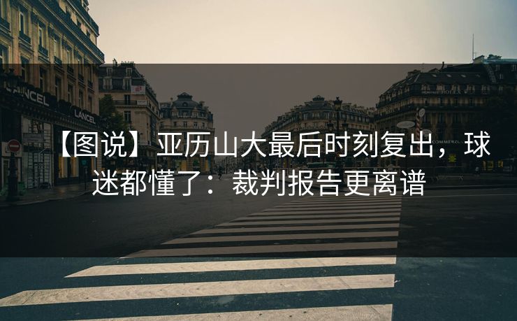 【图说】亚历山大最后时刻复出，球迷都懂了：裁判报告更离谱